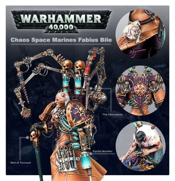 Набір мініатюр WARHAMMER 40000: CHAOS SPACE MARINES - FABIUS BILE 99120102176 фото